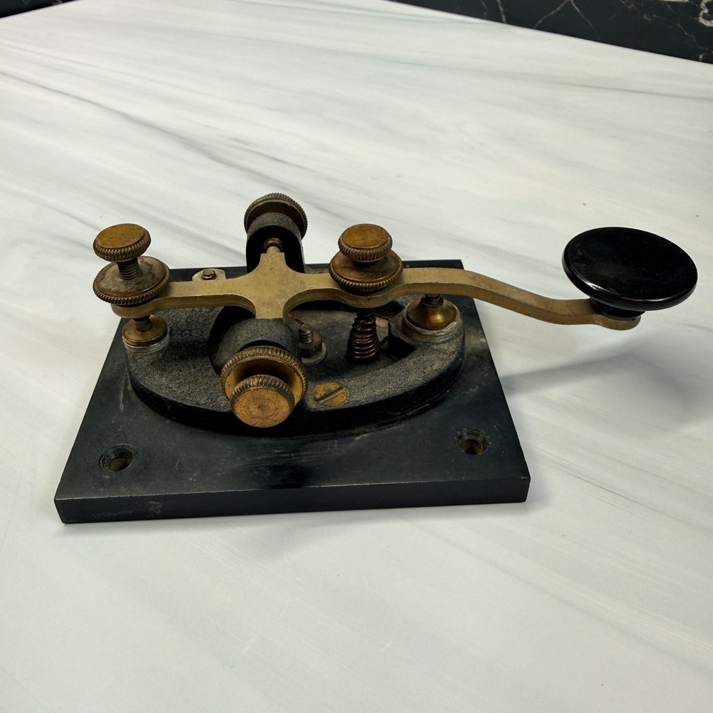 Vintage Brass Telegraph Morse Code Key D165581 Antique Ham Radio Collectible